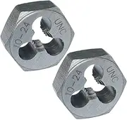 10-24 Hex Die 2 Pcs Right Hand Thread Repair Tool Alloy Steel Hexagonal Die for External Thread Cutting and Screw Thread Restoring in Metalworking and Machinery