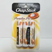 Chapstick Pumpkin Pie Lip Balm 1 pack of 3 pieces 0.15 oz each limited edition