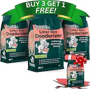 Sprinkle & Sweep Litter Box Deodorizer - Cat Litter Deodorizer Non Toxic and Safe for Kittens - Instantly Eliminates Foul Smells and Urine Odors (Pack of 4)