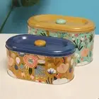 TUSIMI Tin Cookie Snack Jars Biscuit Storage Tin Canister Cookie Jar Home Kit...