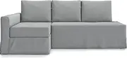 [TLYESD] Polyester Loose Fit Friheten Sleeper Sofa Cover for IKEA Friheten 3 Seat Sofa Bed Slipcover and Sectional Chaise Sofa Cover (Polyester Light Grey, Chaise on Left(face to Sofa))