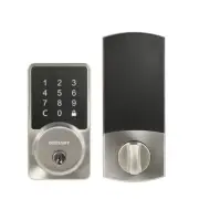 Defiant Square Satin Nickel Smart Wi-Fi Electric Deadbolt Powered By Hubspace