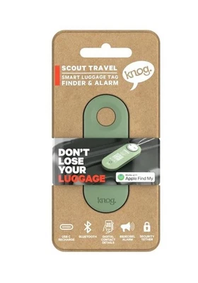 Knog Scout iOS Smart Tag Tracker & 85d Alarm Rechargeable Green Brand New