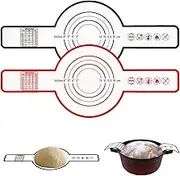 2Pack Silicone Bread Sling for Dutch Oven Liners, Non Stick Easy Clean Reusable Silicone Bread Baking Mat with Long Handles, Easy to Transfer Sourdough Bread