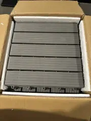 9Pcs Plastic Patio Deck Tiles 12" x 12" Grey Interlocking Indoor & Outdoor