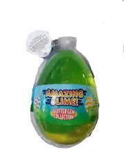 Grin Studios Amazing Glitter Slime XL Egg 2 Colors Yellow & Blue Oozy Squishy
