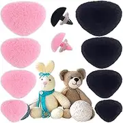 32pcs Safety Noses 11/15/17/18mm Plastic Noses with Washers, Flocking Teddy Bear for Crochet, Plush, and Craft Puppets (Pink & Black)