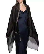 MSRP $55 Inc International Concepts Sheer Solid Party Wrap Black Size OSFA
