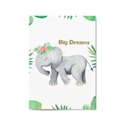 Elephant "Big Dreams" Nursery Quote Animal Art