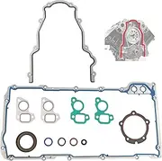 Timing Cover Gasket Set & Oil Pan Gasket Set Compatible with GM Chevy Cadillac Buick Saab Isuzu Vehicle 4.8 5.3 6.0 6.2L LS V8 Engine 1999-2011 Replaces# TCS45993 12633904 OS32241 OS30693R 12612350