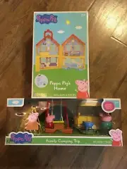 Brand New~Set of Peppa Pig’s House & Peppa's Family Camping Trip~Hours of Fun!