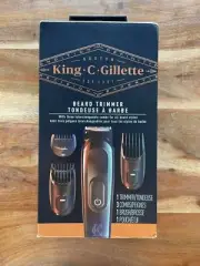 Gillette King C Beard Trimmer Set With 3 Interchangeable Combs Black 1 Brush