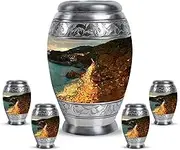 Peacock Urn for Ashes for Women - Cremation Urns for Men - Mini Urns for Human Ashes Set 4 - Golden Peacock Decorative Funeral - Cremation Urn for Human Ashes (Combo 10" & 3", Pack of 5)