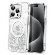 Glitter Case for iPhone 15 Pro 6.1-Inch Compatible with MagSafe Cute Clear