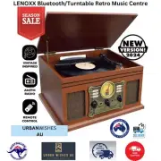 Bluetooth Turntable LP Vinyl Record Player Recorder AUX MP3 CD Cassette RETRO