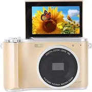 4K Digital Camera with 3 Inch Flip Screen & Wide Angle Lens, 64MP Autofocus Vlogging Camera for Photography and Video, 16X Zoom Anti-Shake Portable Camera for Teens Adult (Gold)