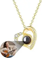 [Generic] Photo Necklace,Custom Necklace,Personalized Heart Necklace with Picture Inside,Custom Photo Projection Necklace,Customized Heart Pendant Necklace, Christmas Birthday Anniversary