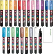 Uni Posca Paint Marker Extra Fine Point (PC-1M) 21 Colors FULL RANGE Bundle Set