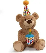 GUND Happy Birthday Animated Teddy Bear Stuffed Animal Plush, Brown, 10 inch