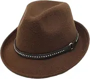 [ａ aternee] Fedora Hats Jazz Hat Costume Hat Trilby Hat Sun Hats Classic Widebrim Panama Hat for Fancy Dress Events Cocktail Party Travels