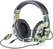 Picozon Gaming Headset with Microphone, 3.5mm Plug Headphone for PS4, Nintendo Switch, PlayStation 4, Xbox One, Computer, Laptop, iPad, Surface, Smartphone - Camouflage