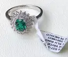 NEW EMA Designer Emerald White Sapphire Sterling Silver 925 Ring Size 7