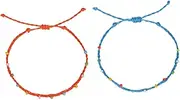 SHERCHPRY 2pcs Style Stone Tassel Bracelet Folk Style Anklet for Ladies Unique Design Strong Chain Comfortable Wear
