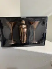 ARCH/ Mantle 3 Piece Barware Set Gold martini glass and shaker gift set