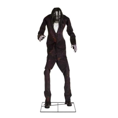 8 ft. Animatronic Motion Sensor Spooky Halloween LED lights Boogeyman Decor NIB!