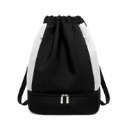 Nevenka Womens Drawstring Bag Large Wet and Dry Separation Backpack-Black