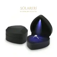 在飛比找momo購物網優惠-【SOLARFRi】LED燈鑽戒指盒首飾盒 心型優雅氣質感(