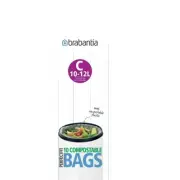 brabantia Compostable Bin Liners 10 Pack - Code C Fit 10L-12L bins
