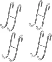 4pcs Glass Door Hook Metal s Hooks Bathroom Hook Shower Hook Shower Door Hanger Towel Hooks for Bathroom Door Drawer Cabinet Hook Heavy Organizer Double Sided 304 Stainless Steel/1444