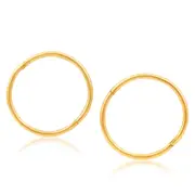9ct Yellow Gold Plain 16mm sleepers Earrings
