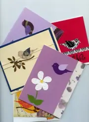 Birds Assorted Handmade Notecards ( 5 Cards) #400