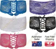 High Waist Floral Knickers Crotchless Corset Lace Up Delicate Petite Plus Size