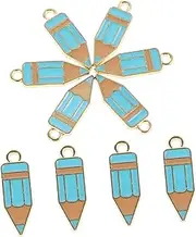 [Healvian] 10pcs Pencil Charms For Jewelry Making Alloy Keychain And Bag Pendants Zinc Alloy Creative Hanging Ornaments Charm Decors