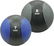 7kg + 8kg Commercial Rubber Medicine Ball Set / Gym Fitness Fit Exercise Ball