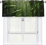 LHBWCVN Tropical Rainforest Valances for Windows, Rod Pocket Window Treatment Drapes Farmhouse Kitchen Curtains Short Blackout Window Curtains for Living Room Bedroom Decor 54x18 Inch
