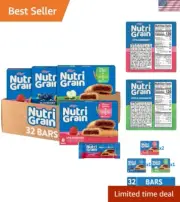 32 Count Nutri-Grain Variety Pack - Whole Grain Soft Baked Snack Bars for Kids
