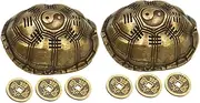 GOOHOCHY 2 Sets Elegant Turtle Shell Statue Divination Prop Set Zinc Alloy Chinese Vintage Design