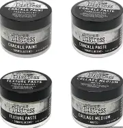 Tim Holtz Distress Mediums Bundle -Crackle Paint + Paste, Collage Matte, Texture