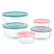 Pyrex Simply Store 10 Piece Glass Food Storage Container Set