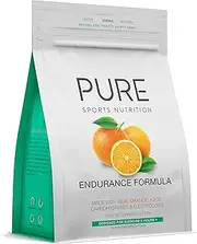 Pure Sports Nutrition Endurance drink 500g - formulated with real orange juice, carbohydrates, mineral salts and whey protein isolate - no added colour, gluten, preservative and anti-clumping agents free