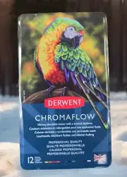 Derwent ChromaFlow Coloured Pencils Tin Set Rich Vibrant Professional