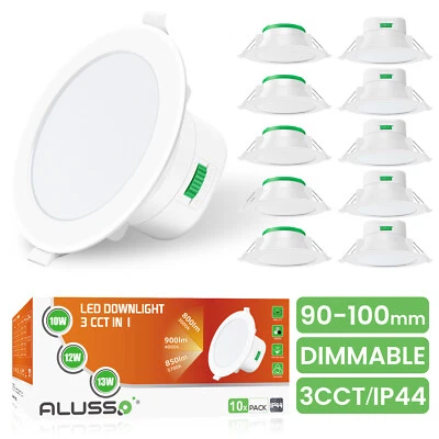 10X LED Downlights 12W 90mm Cutout Dimmable 3CCT Tri-Color Changeable Warm White