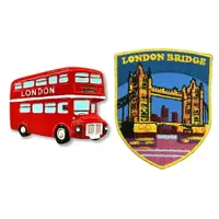 在飛比找樂天市場購物網優惠-英國雙層巴士白板磁鐵+英國 倫敦鐵橋立體繡貼【2件組】網紅打