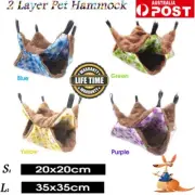 2 Layer Pet Hammock Hamster Rat Bird Parrot Ferret Hanging Bed Cushion House GY