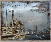 Large Original Abstract İstanbul Painting Ocean Modern Style On Canvas Gift