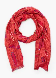 [Taking Shape] Taking Shape Stripe Embroidered Scarf in Burnt Orange, Viscose - Women's Accessories Burnt Orange